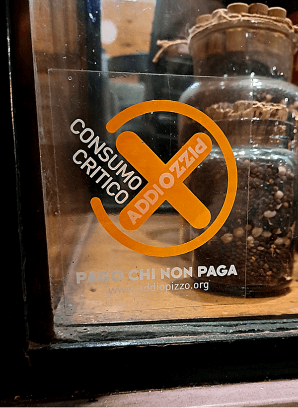 Addiopizzo sticker